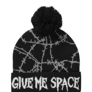 KillStar ✦ Give Me Space Beanie ✦ Black/Grey Knit Pom Hat Unisex NWT